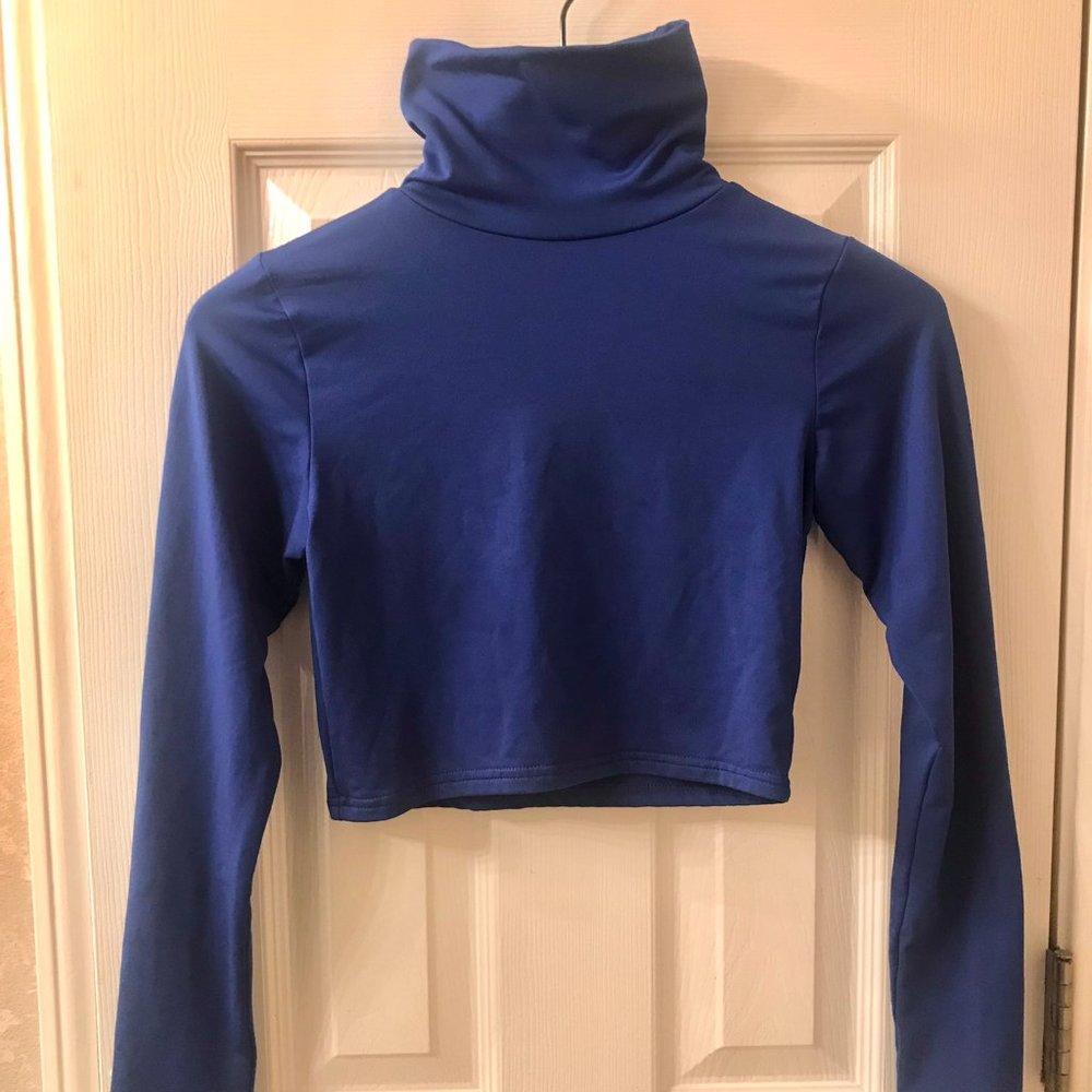 Dark Blue Stretchy Turtleneck Sweater
